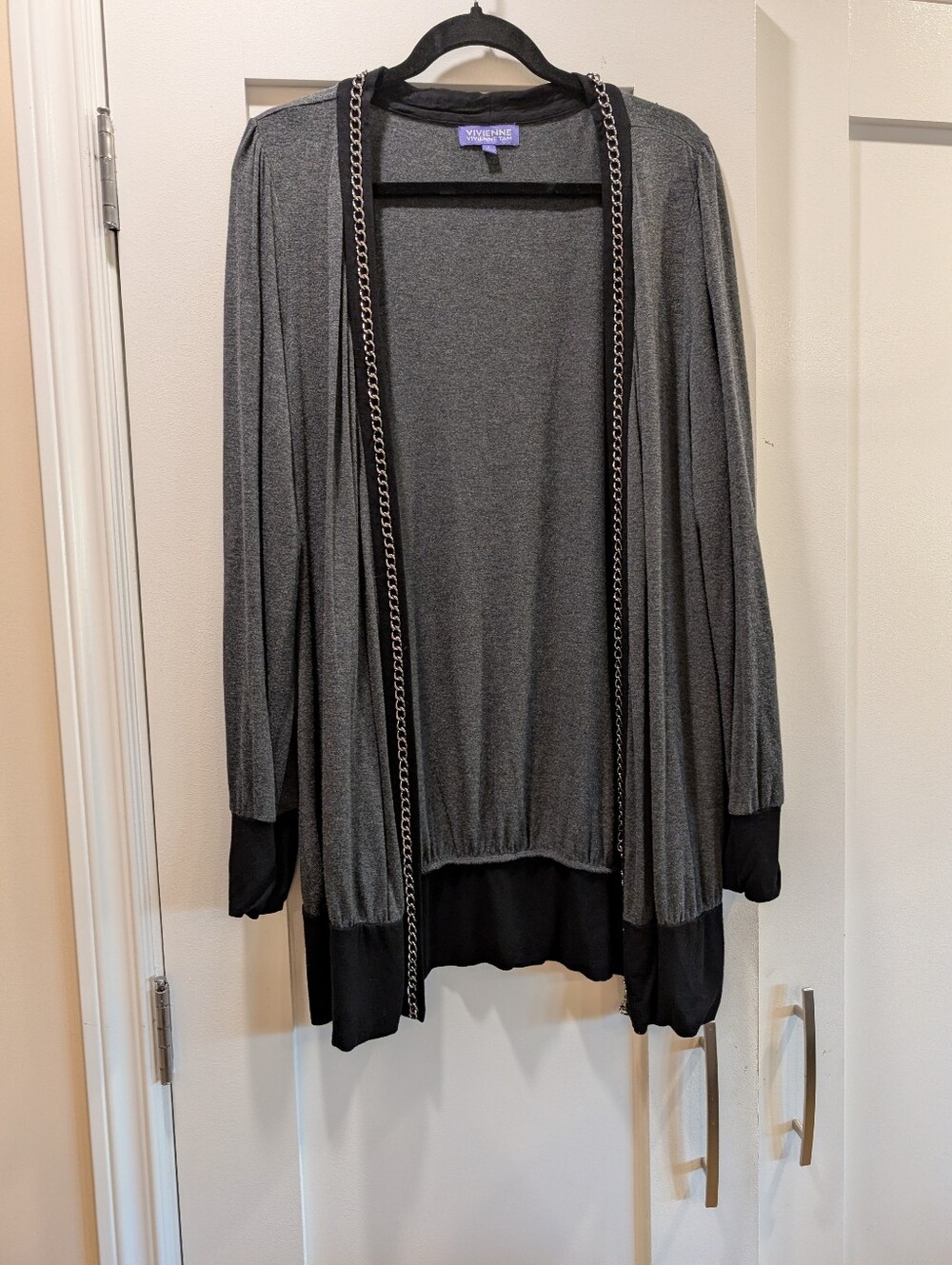 Vintage Vivienne Tam Open Cardigan With Chain Detail,L
